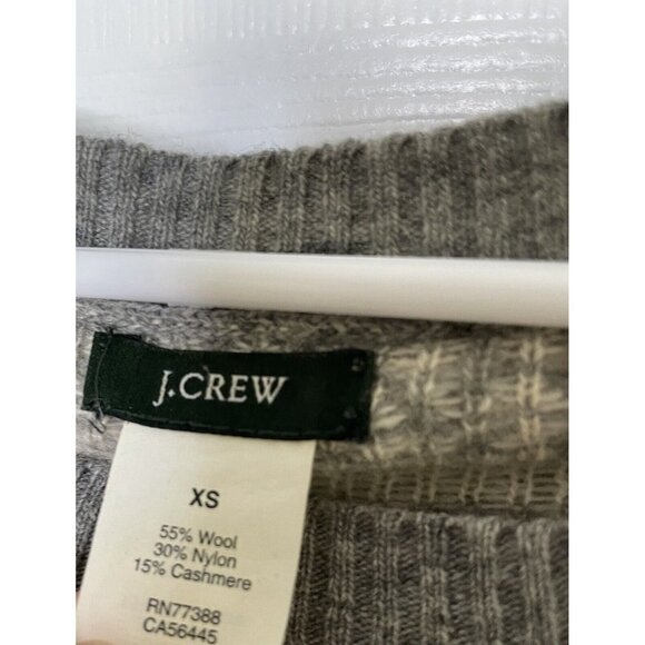 J.CREW Fair Isle Wool Cashmere Crewneck Sweater Women’s XS Gray - Picture 3 of 6